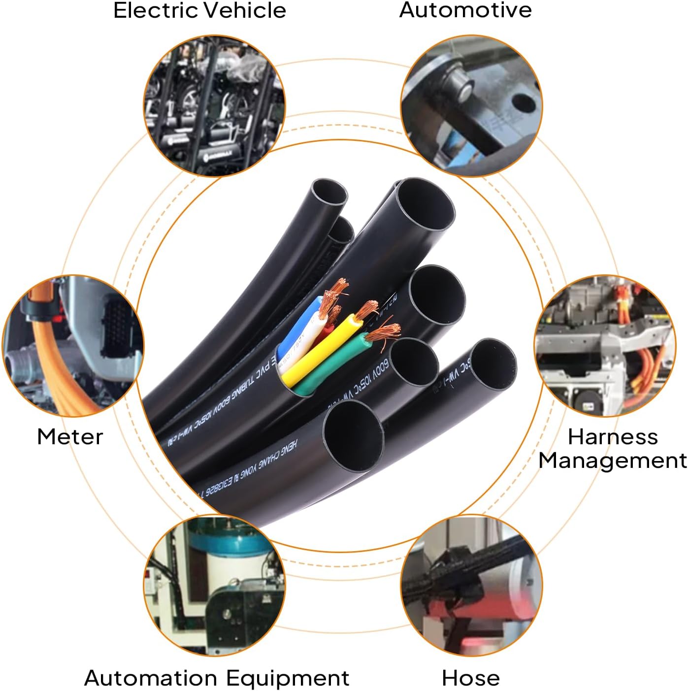 Black Wire Harness Tubing, Car Unshrinkable Insulation Cord Sleeve for Wire Shielding Sheathing Organizer/Protection/Covering (1/2''(13MM) - 10FT(120INCH))
