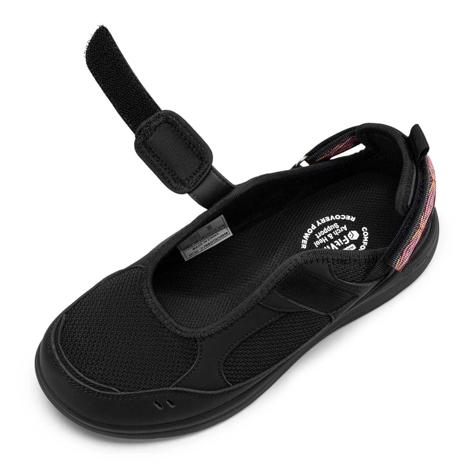 FitVille Sandali Mary Jane Donna con Larghezza Generosa Scarpe Estive con Chiusura Regolabile Leggere, Traspiranti per Passeggiate per Piedi Larghi