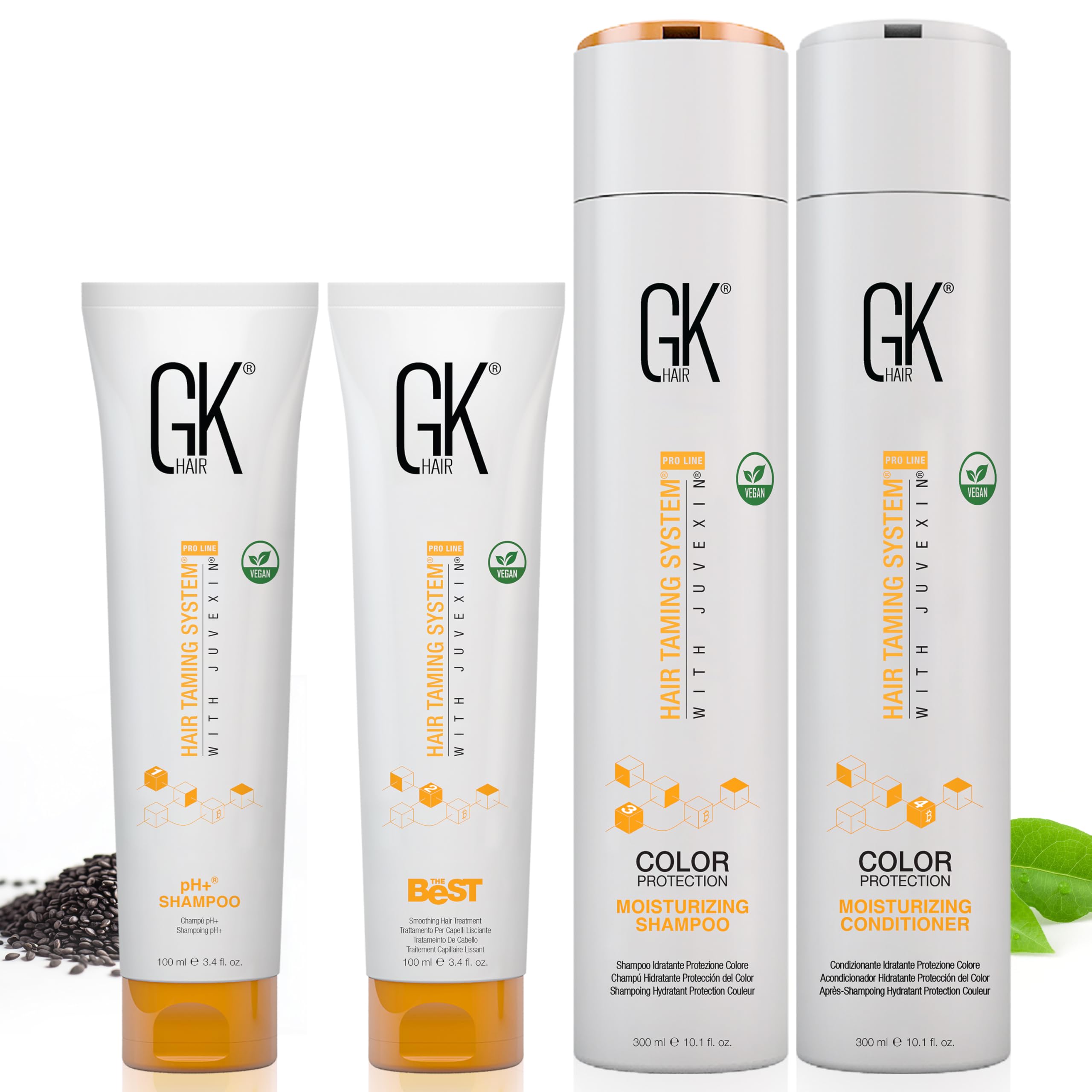 GK HAIR Global Keratin The Best Kit 300 ml Smoothing Keratin Hair Treatment Professional Brazilian Complex Blowout Straightening For Silky Smooth & Frizz Free Hair