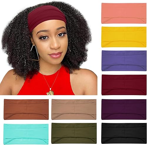 RITOPER Diademas anchas para mujer sin deslizamiento, diademas para entrenamiento y yoga para mujer, para correr, diademas boho para el cabello de