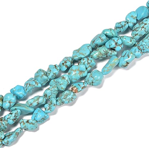 JM Design Granos de trozos de pepita turquesa azul tamaño 0.197-0.315 in 15.5 '' hebra para la fabricación de joyas