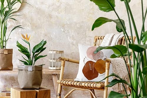 Miniatura 9 de Jartinle Juego de 8 fundas de almohada modernas de mediados de siglo de 18 x 18 pulgadas, diseño bohemio, abstracto, azul marino, naranja,