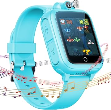 TEZILON Kids Smart Watch for Kids, 14 Types of Games, Wrist Watch, Music Playback, 1.54 Inches, Selfie Camera, Photos, Alarm Clock, Recording, Educational, Voice Recorder, Alarm, Stopwatch, Timer