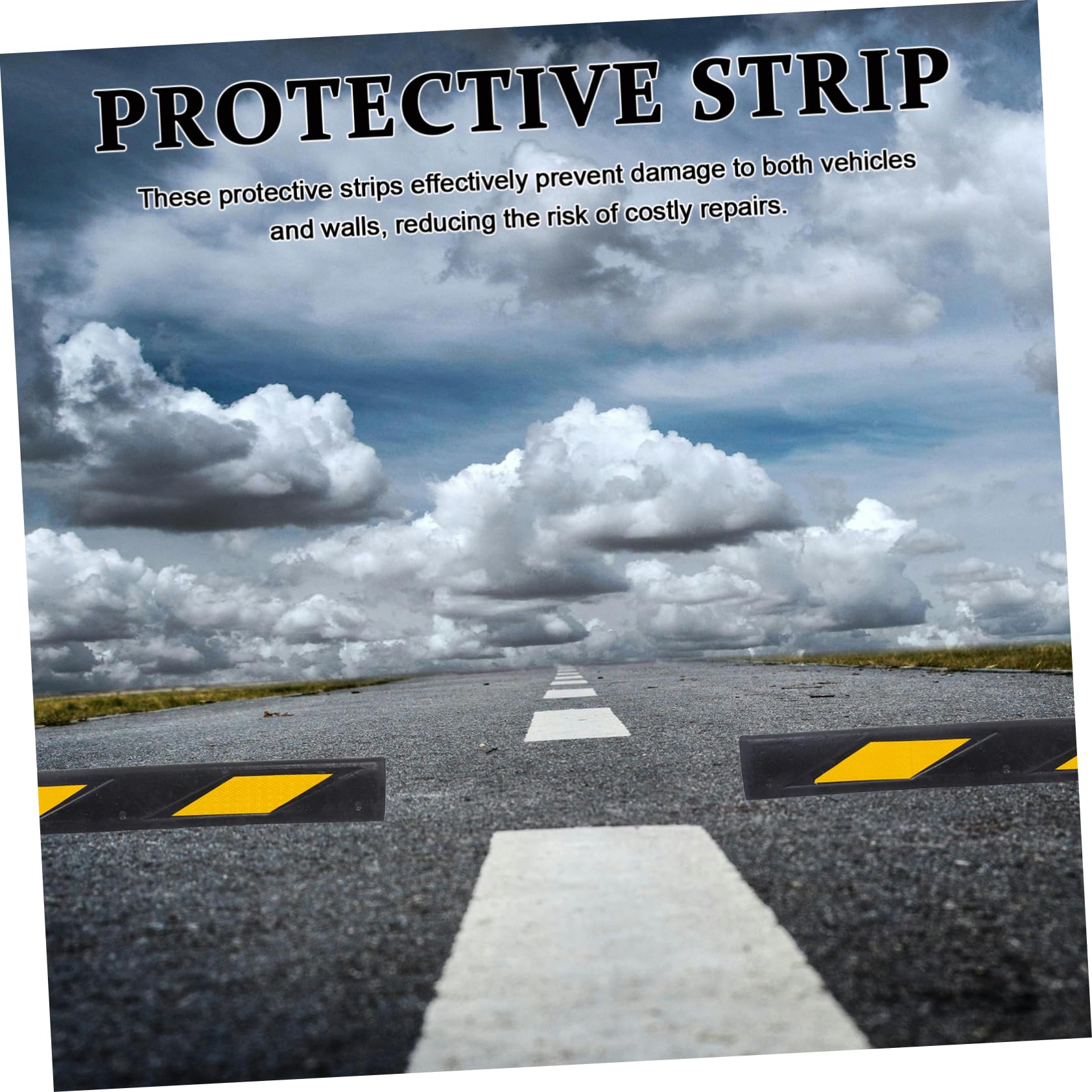 ULTECHNOVO Protector de Esquinas de Garaje Reflectante en L 600x100x10 Mm de Goma Amarilla y Negra 1 Kg para Protección de Paredes y Columnas en Estacionamientos Vehículo