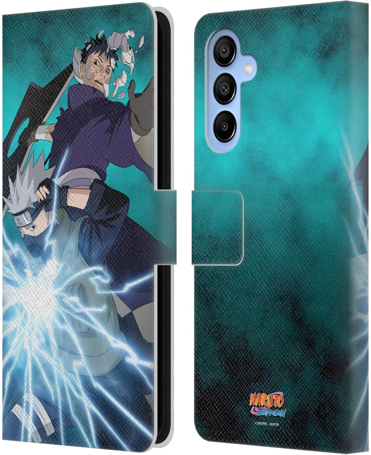 Head Case Designs Officially Licensed Naruto Shippuden Obito and Kakashi Key Art Leather Wallet Case Compatible with Samsung Galaxy A16 5G