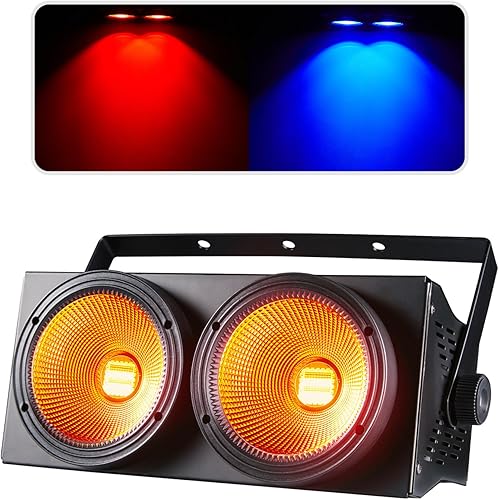 Luz LED de 200 W con luz COB, 2 cabezales 6 en 1, luz LED para escenario, luz de audiencia de DJ, luz de escenario, iluminación de escenario, luz de