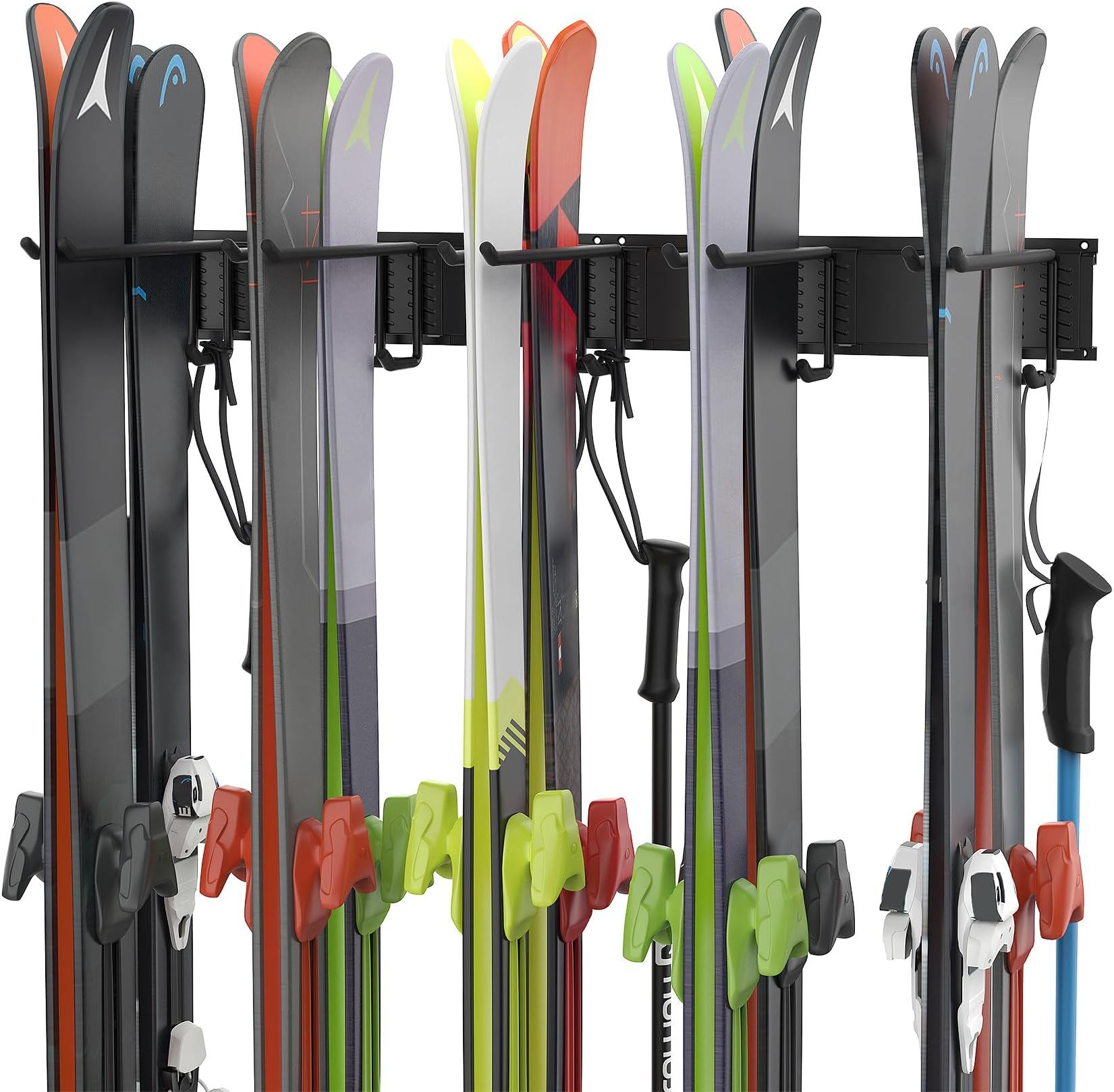 Ultrawall Ski Rack, Wall Mounted Ski Storage Rack, Garage Skis Holder
