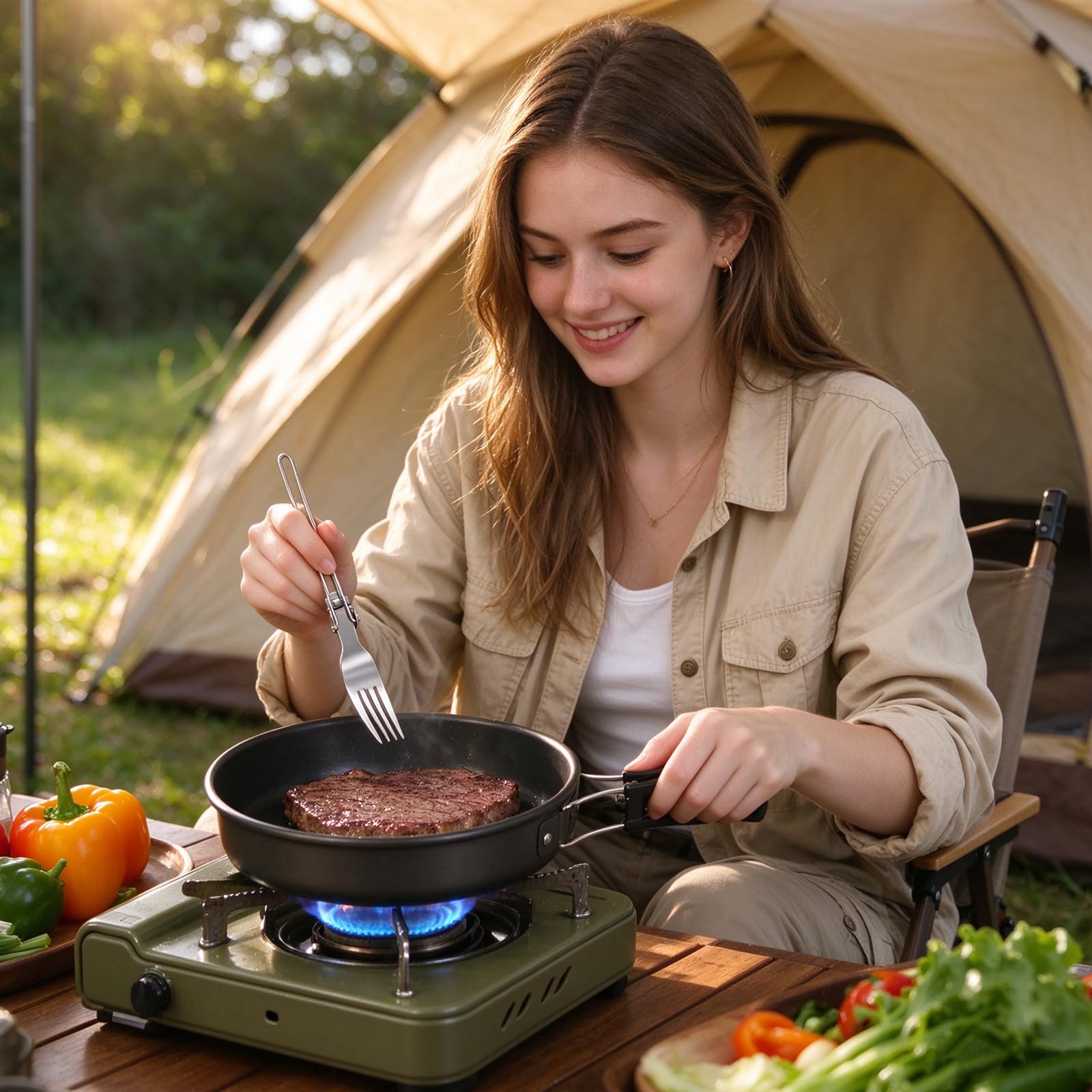 Camping-Kochgeschirr-Set für Camping, Picknick, Rucksackreisen