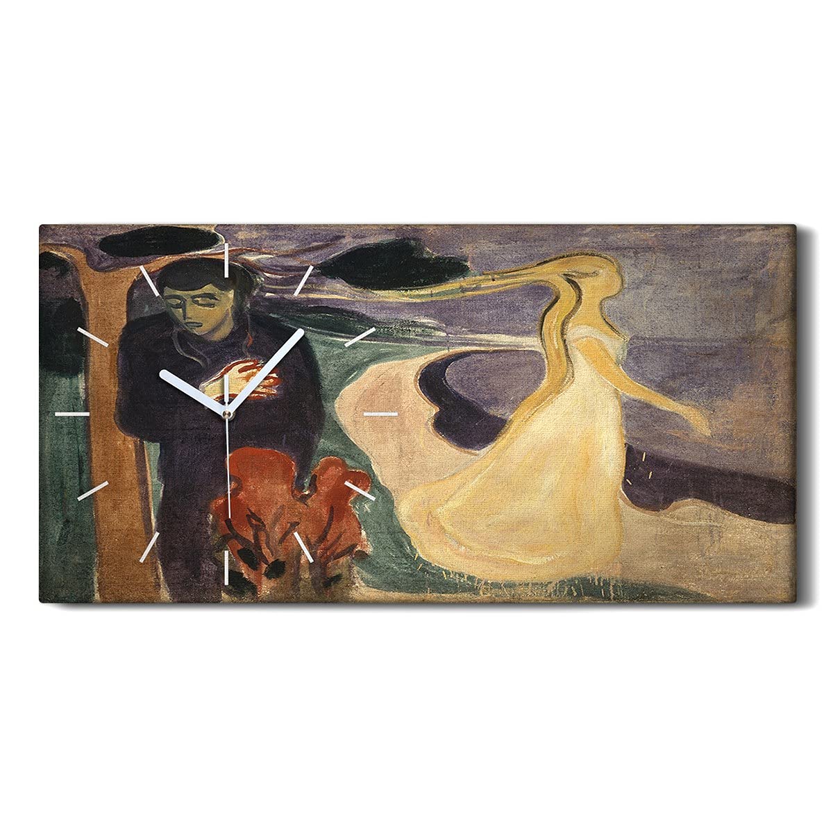 Horloge sur Toile 60x30cm Coloray Image Salon Tableau Silencieux