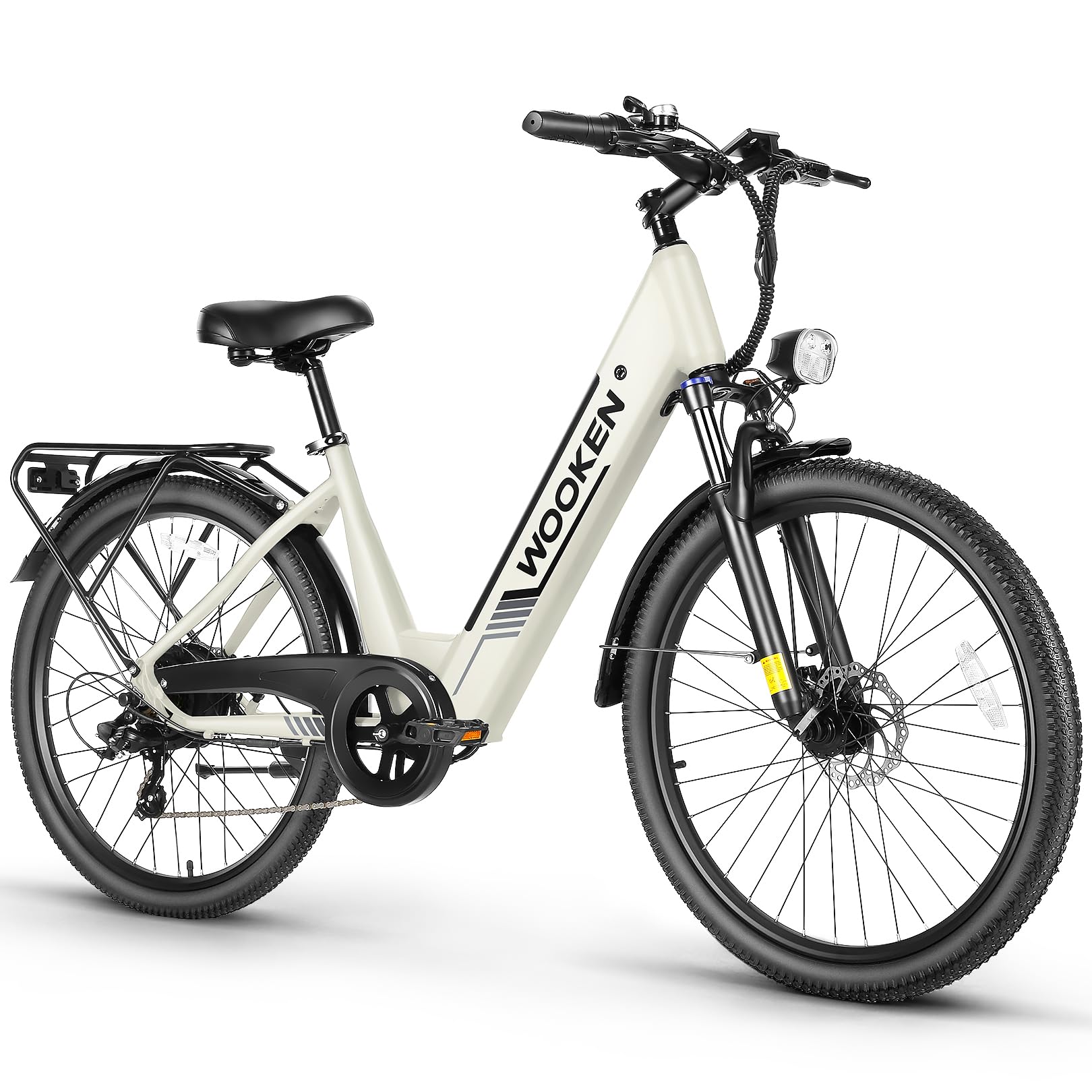 Wooken Gale fat tire electric cruiser bike in warm white