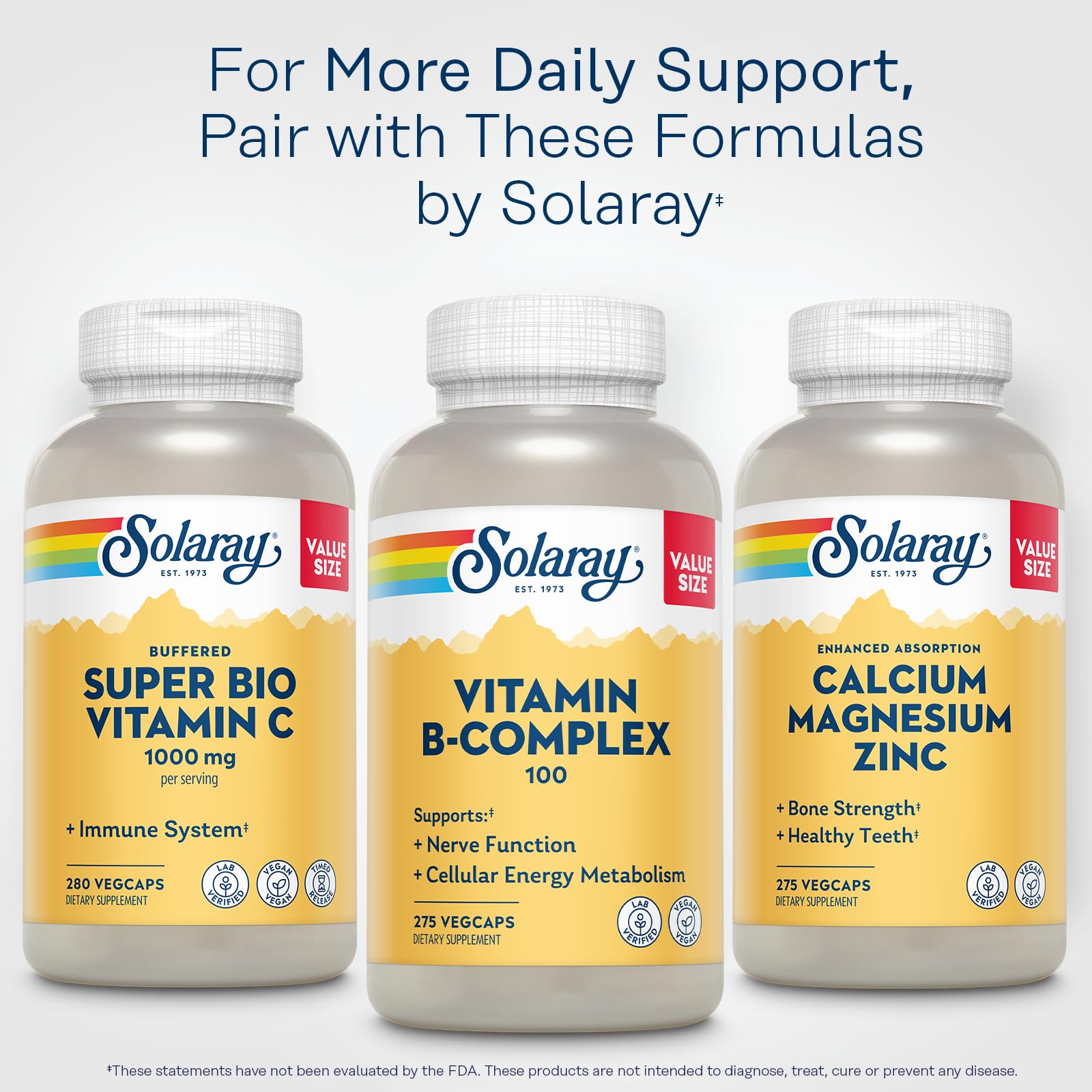 SOLARAY Vitamin B Complex 100 mg, 275 VegCaps — Amazon image 6