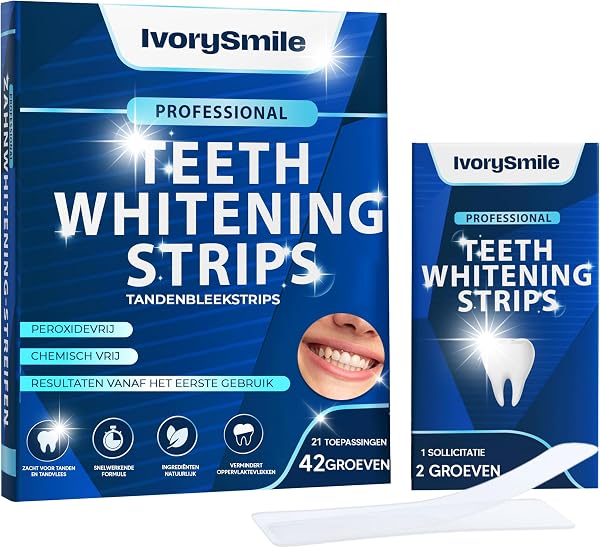 IvorySmile Bandes de blanchiment des dents sans peroxyde