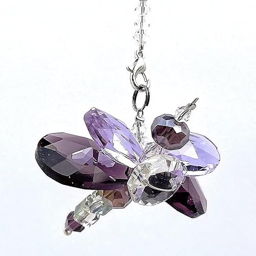 Miniatura 9 de Regalo de libélula de cristal, figuras de cristal, dije de automóvil, fabricante de arco iris, amuleto de libélula - Atrapasoles de prisma para