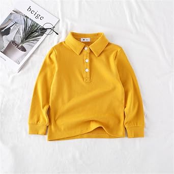 Toddler Kids Long Sleeve Polo Shirt,12M-9Y