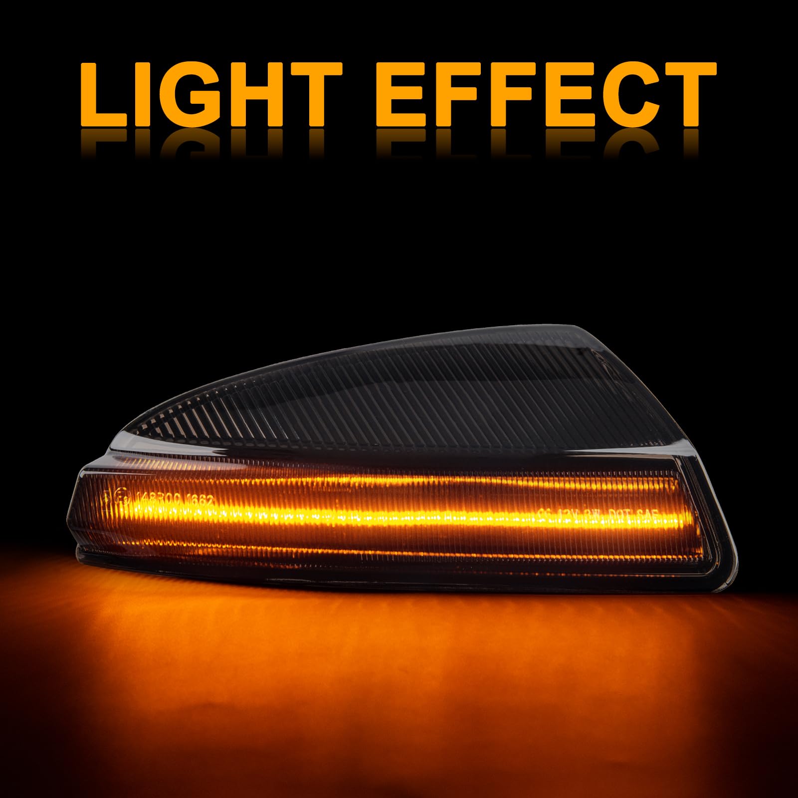 LED Spiegelblinker für Mercedes Benz Viano Bus W639 Vito MIXTO BOX W639 C-Class Saloon W204 C-Class T-model S204 Benz ML-Class, Blinker Seitenblinker mit Canbus Fehlerfrei, Schwarz, 2 Stück