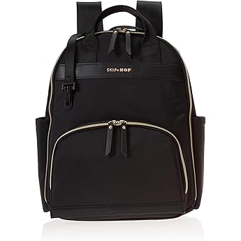 Skip Hop Diaper Bag Backpack: Evermore, Multi-Function Baby Travel Bag 6 in 1, Black