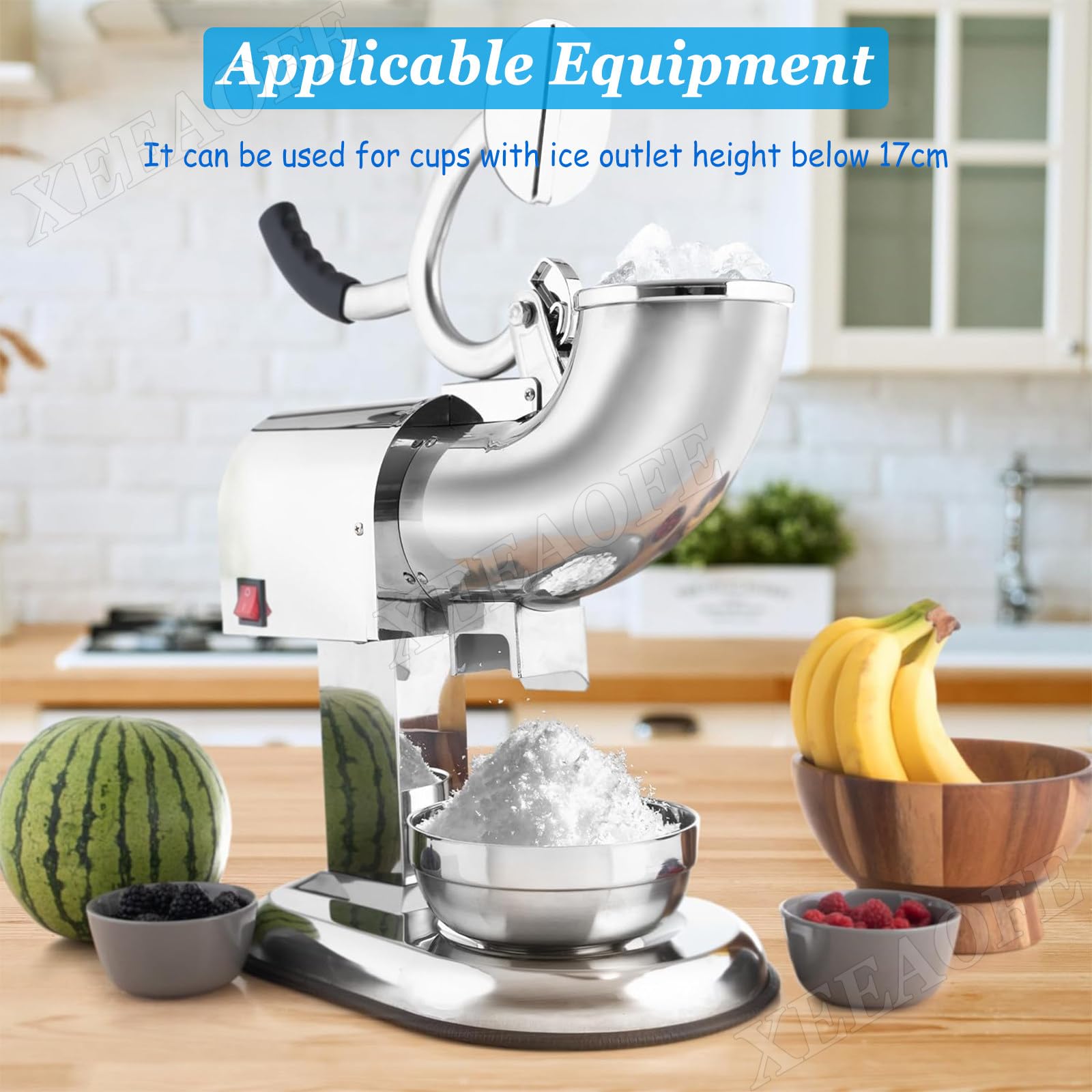 Máquina eléctrica para Hacer granizados, trituradora de Hielo raspado de Acero Inoxidable con Cuchilla para Batidos y cócteles.