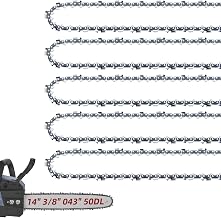 5 Pack 14 Inch Chainsaw Chain .043" Gauge 3/8" LP Pitch 50 Drive Links, 14” Replacement Chains Fit Stihl MS170, MS180C, MS193T, MS194T - 61PMM3 50 R50 and More
