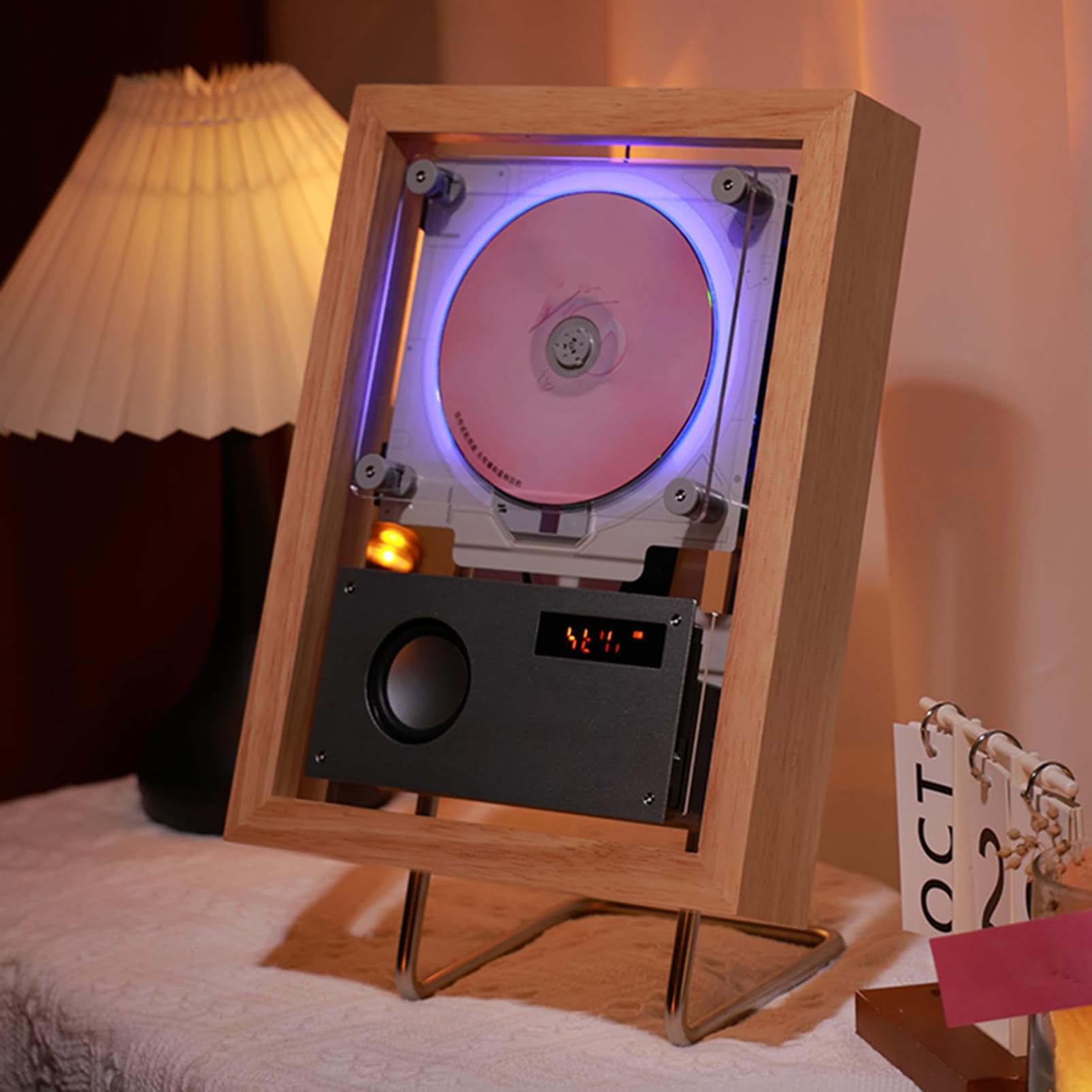 Lettore CD da parete con Bluetooth e USB, cornice musicale decorativa per la casa e l'ufficio