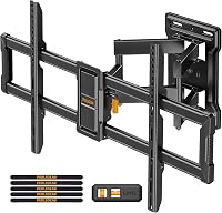 Perlegear fekete TV fali konzol dönthető és forgatható 42-86 hüvelykes lapos és ívelt képernyőkhöz max VESA 600x400, 60 kg-ig 8