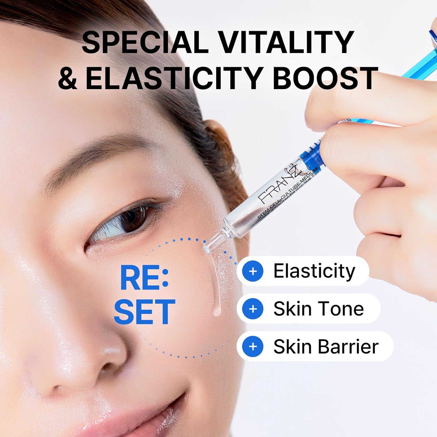 FRANZ Stem Care 30% Ampoule Serum for Face | Deep Hydration, Firming, Lifting | Reduces Fine Lines & Wrinkles | Advanced Korean Skincare (0.034 fl.oz.)