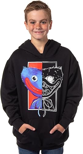 Mad Engine Poppy Playtime Huggy Split Face Jumpscare - Sudadera con capucha para niño