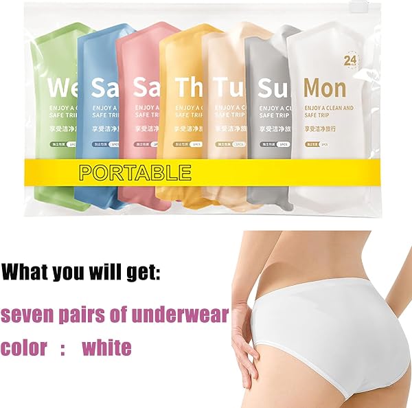 Pack of 7 Women's Disposable Cotton Panties Disposable Underwear Hospital Maternity Panties for Pregnancy, Childbirth, Travel, Massage - 2
