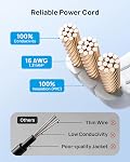 TROND 6ft Flat Extension Cord Indoor, Right Angle Ultra-Thin Plug, 3 Way Multiple Outlets, 13 Amps, 1625W, Small Flexible SPT 16/3 Power Cable Splitter for Home Office Dorm Room Essentials, White