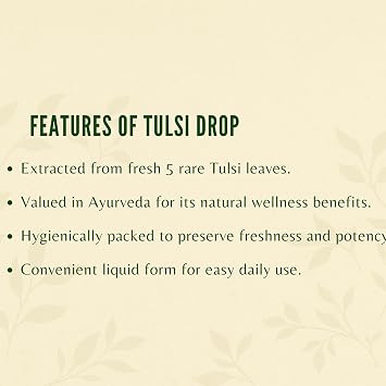 AYURVEDASHREE Tulsi Drops Natural Immunity Booster 30 ML Pack - Certified 5 Different Rare Tulsi, Holy Basil Drops 30 ML