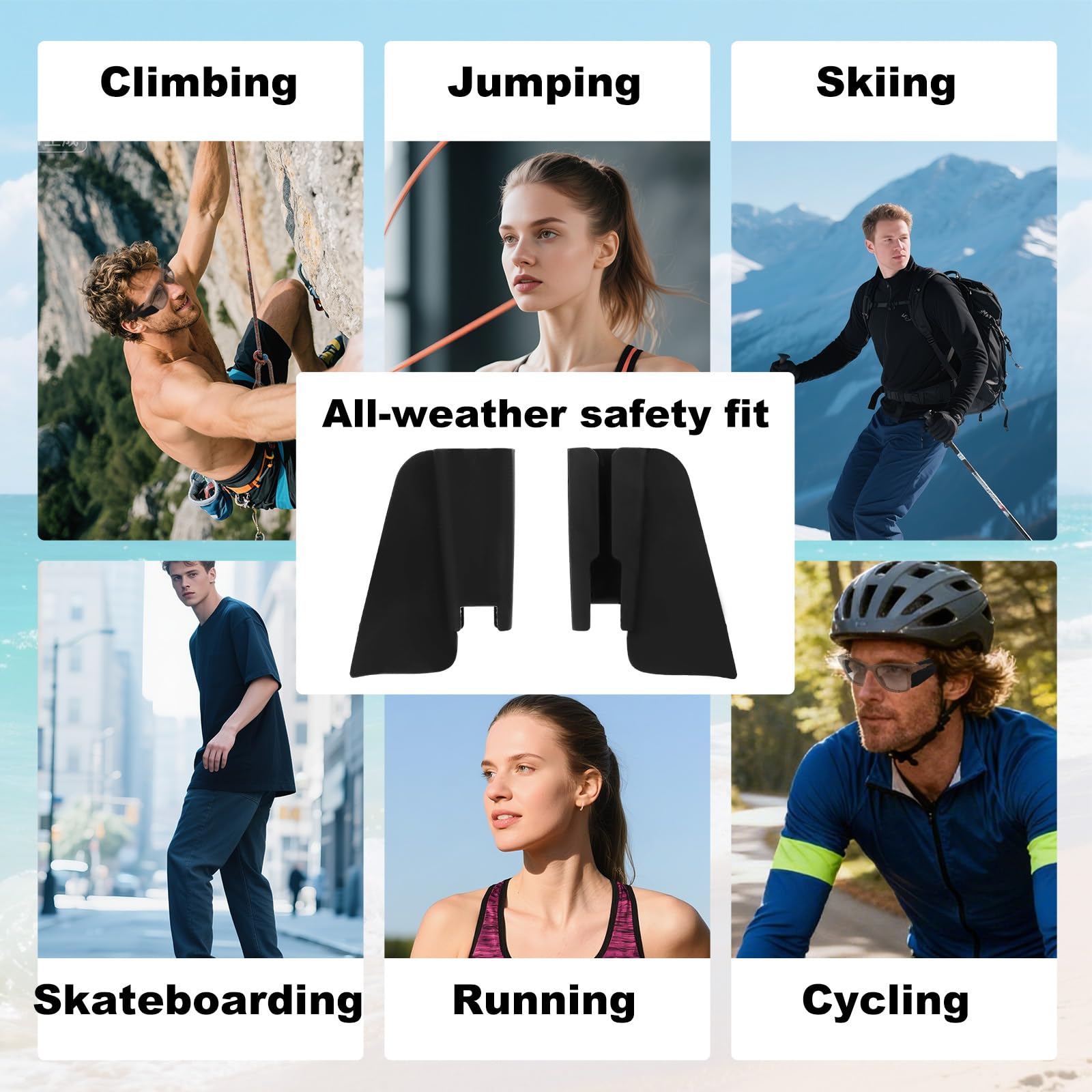 2pz Protezioni Laterali Occhiali per Wayfarer/Skyler/Headliner/Oakley, Silicone Leggere Clip su Accessori Occhiali Intelligenti di Sicurezza per Corsa Ciclismo Arrampicata Skateboard