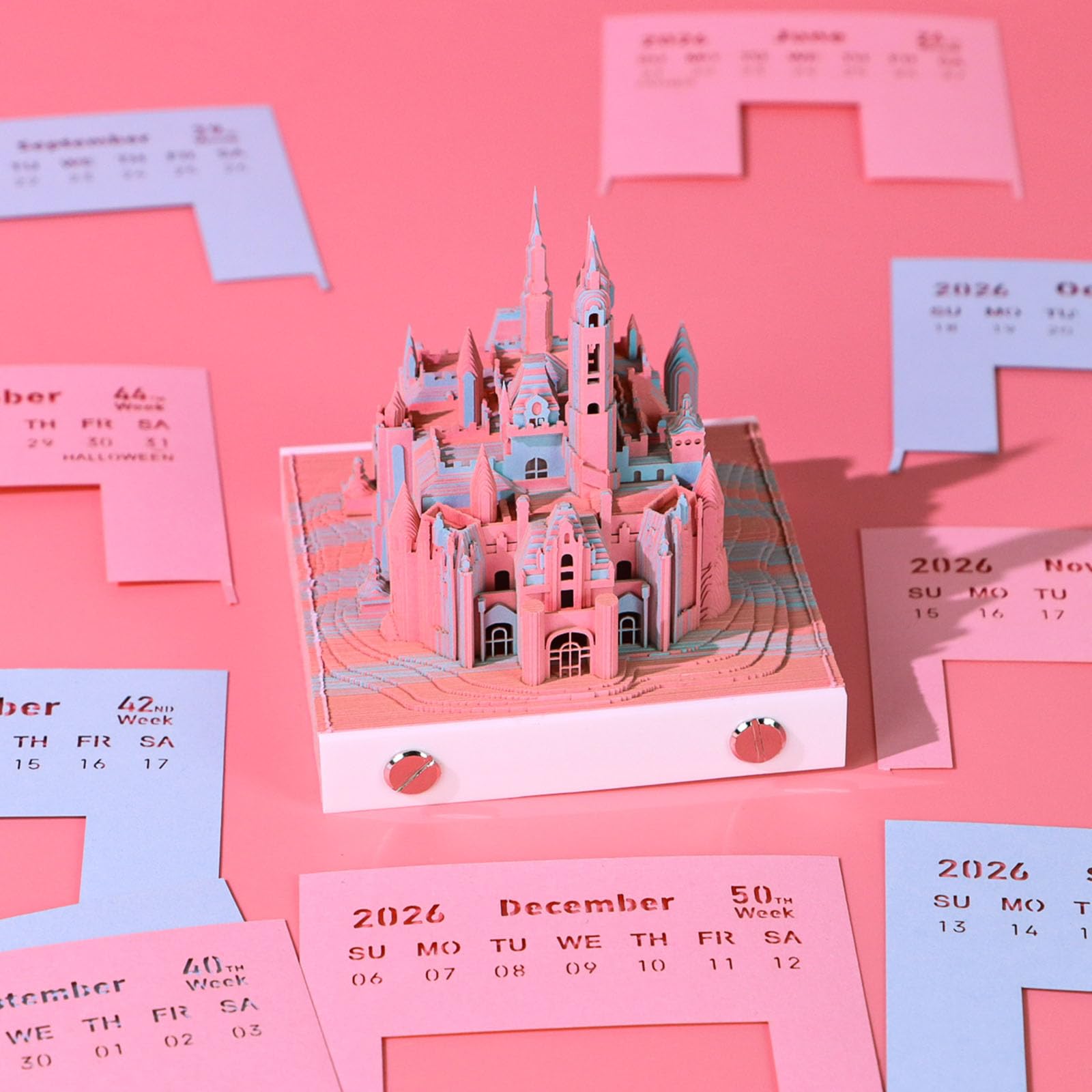 Planificador semanal 2026 con diseño elegante para trabajar y estudiar, bloc de notas con calendario