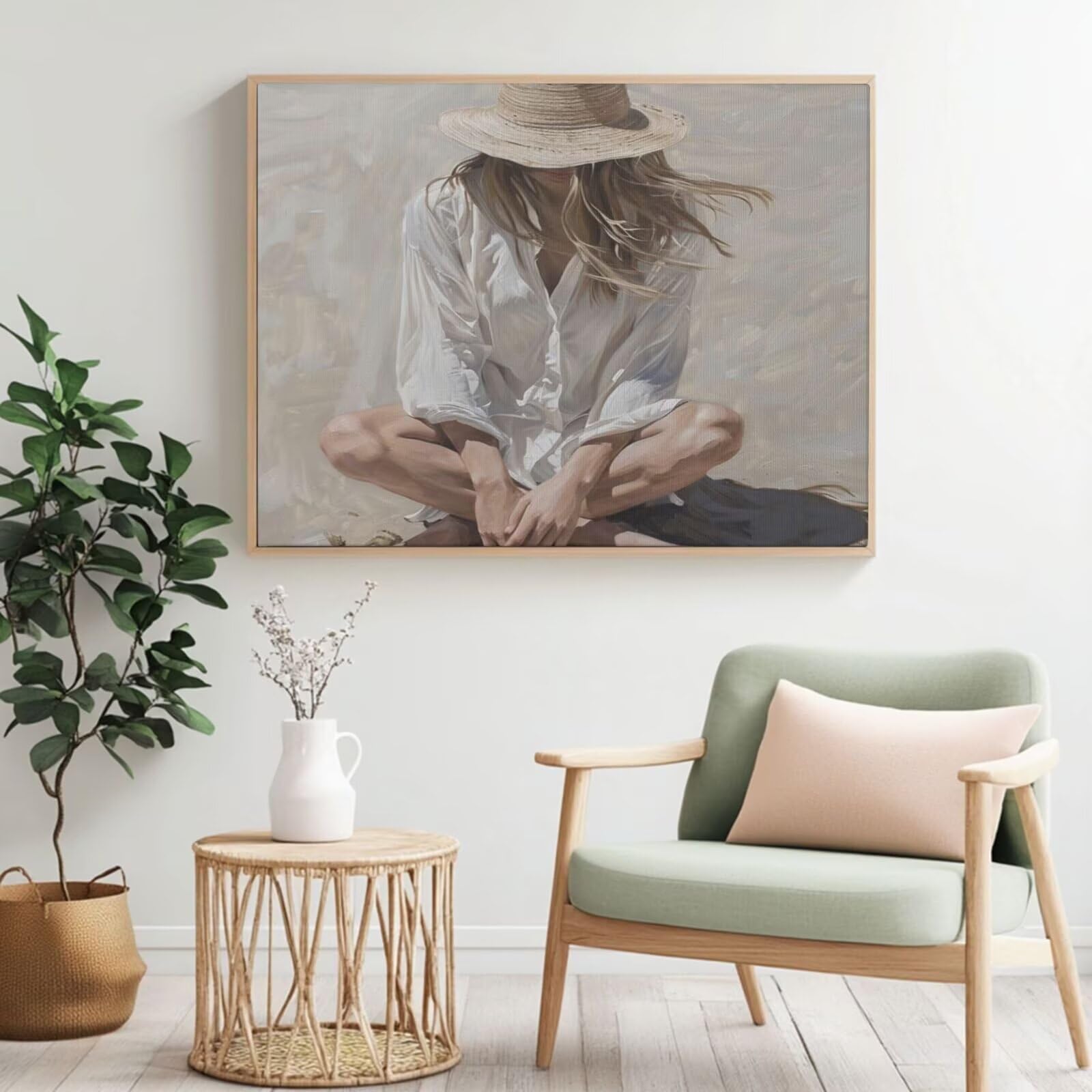 Kit per pittura con numeri per adulti, per principianti, pittura acrilica con 6 pennelli, pittura ad olio per decorazione da parete (100 x 75 cm, senza cornice) MK86