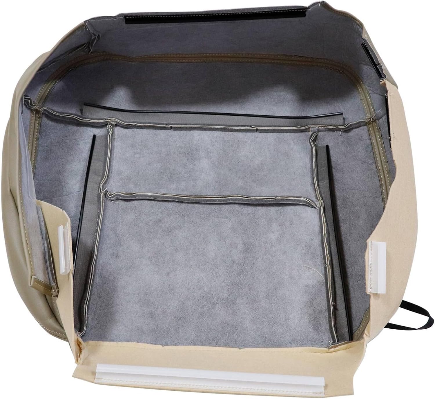 NLQR Front Passenger Side Bottom Replacement Seat Cover Beige Tan Microfiber Leather Compatible with Ford F150 Lariat 2004 2005 2006 2007 2008