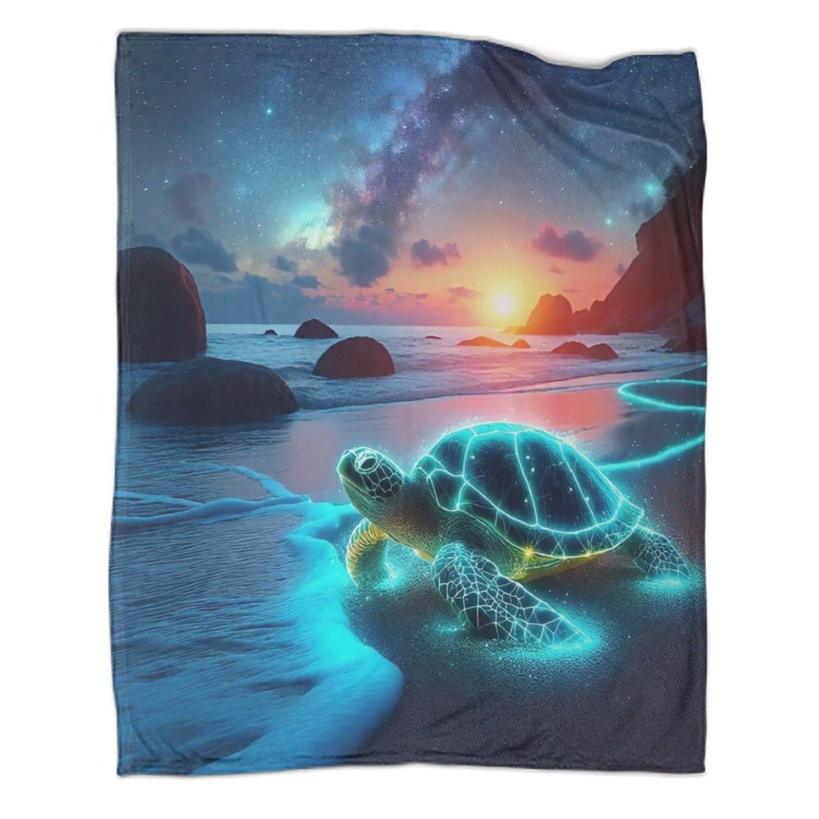 Couverture tortue de mer 150x200 cm idéale pour vos soirées cocooning et nuits fraîches
