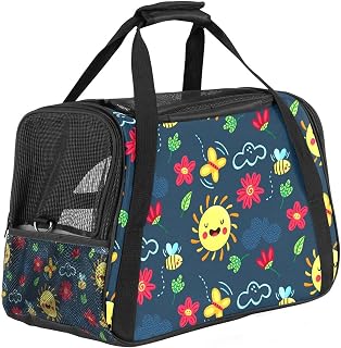 Transportador de mascotas de color azul oscuro con lados suaves para mascotas, para perros, cachorro, cómodo, portátil, plegable, para mascotas, aprobado por aerolíneas