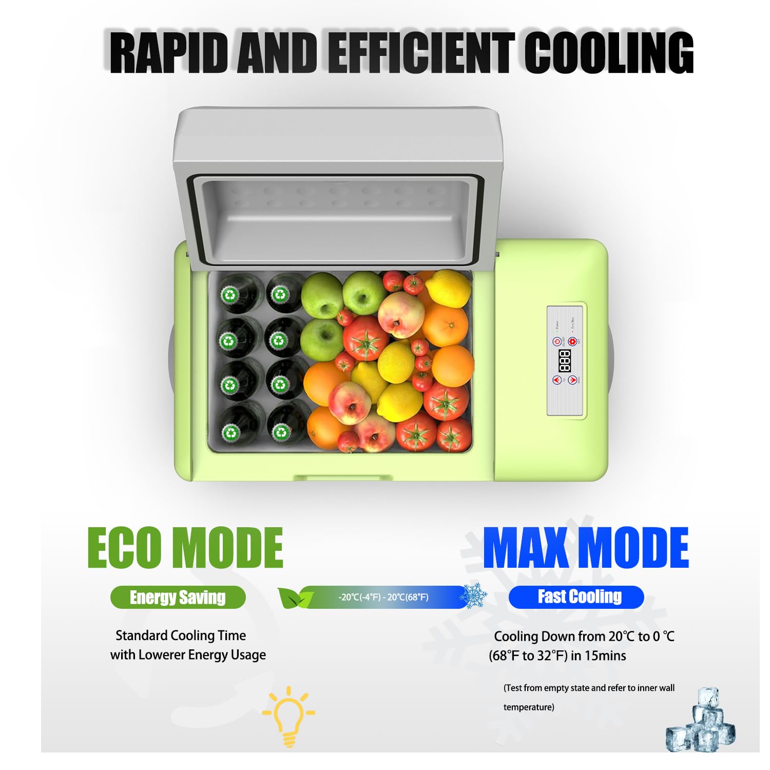 Alpicool Y20T 20L Glacière Electrique Voiture, Portable à Compression Réfrigérateur de Voiture, 12/24V congélateur et réfrigérateur, pour dortoir, Camping ou Pique-Nique en Plein Air, 20 à 20℃