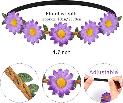 Miniatura 2 de ONESING 8-20 pares de gafas de sol redondas hippie círculo para mujer, gafas de sol hippie multicolor diadema discoteca fiesta