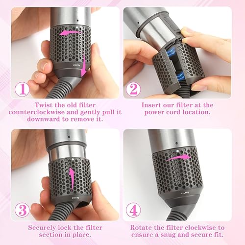 Miniatura 5 de AFDD Reemplazo de la cubierta del filtro exterior para Dyson Airwrap Hair Styler HS01 HS05 Modelos Filtro externo Filtro magnético Jaula piezas de