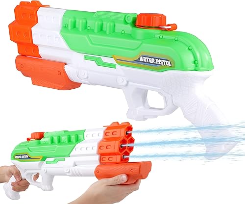 Miniatura 2 de FiGoal - Pistola de agua grande con 4 boquillas de alta capacidad juguete de verano para piscina fiesta playa arena y agua