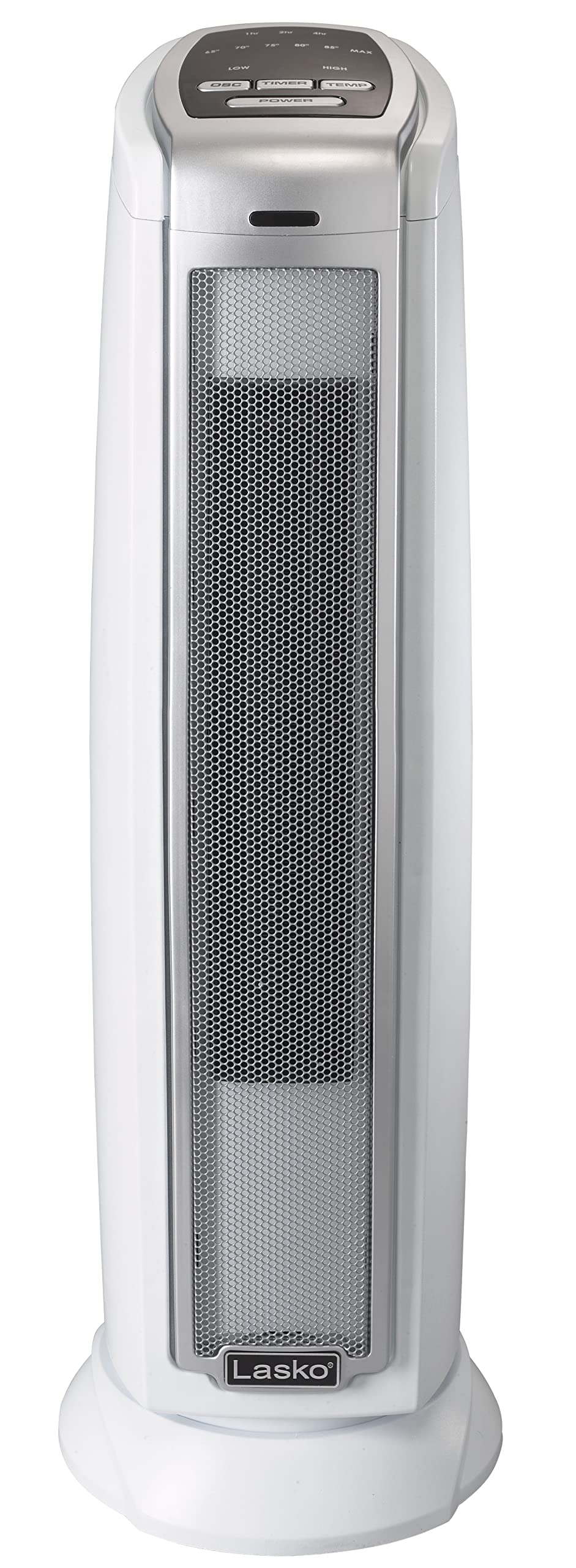 Lasko Oscillating Ceramic Tower Space Heater for Home with Overheat Protection, Timer, 22.5 Inches, Silver, 1500W, 5775, 7.5″L x 7.1″W x 22.75″H