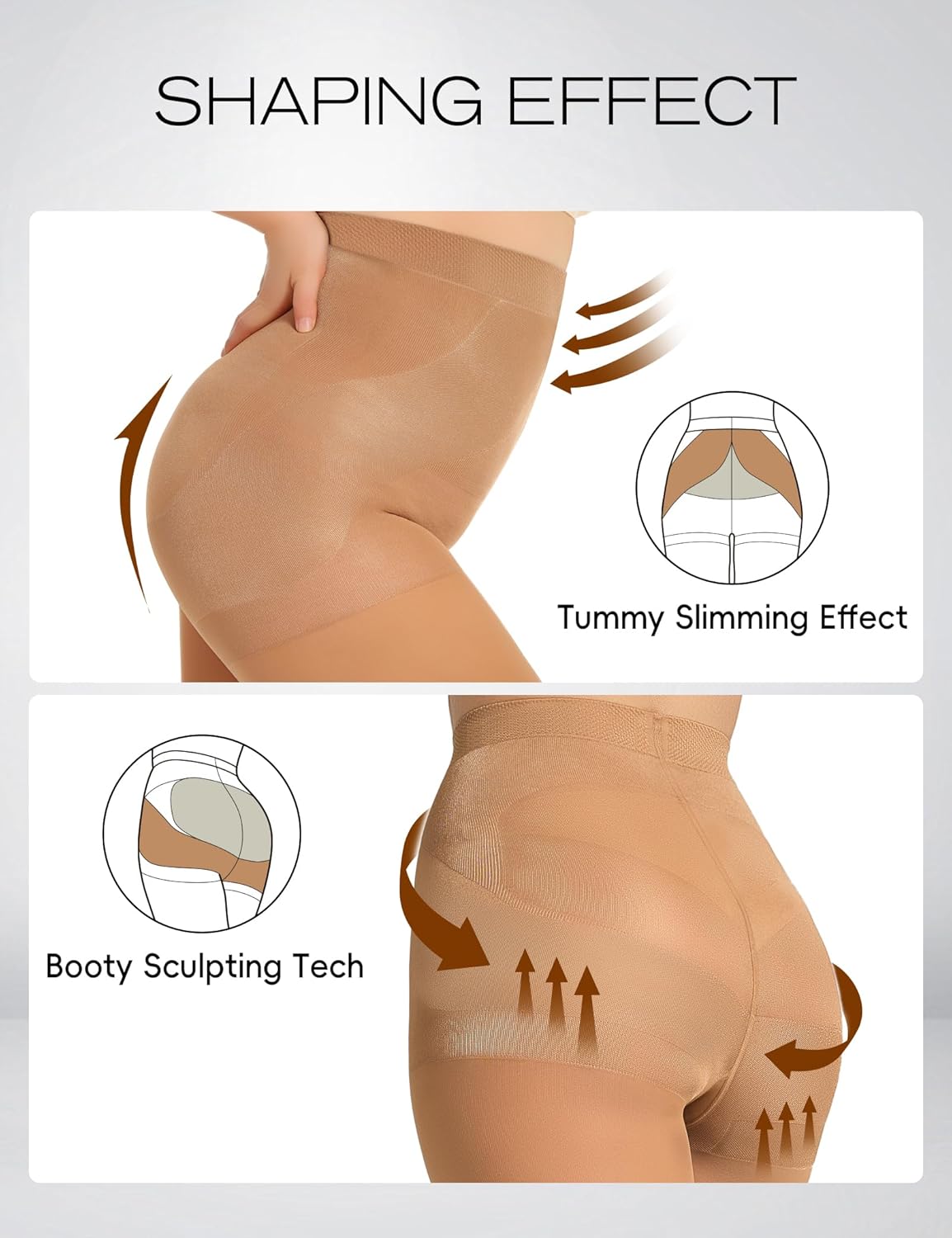 LABELLA Plus Size Tights for Women, Run-resistant Pantyhose for Women,Stay-Up Highly Stretch Waistband, Control Top Tights - Image 3