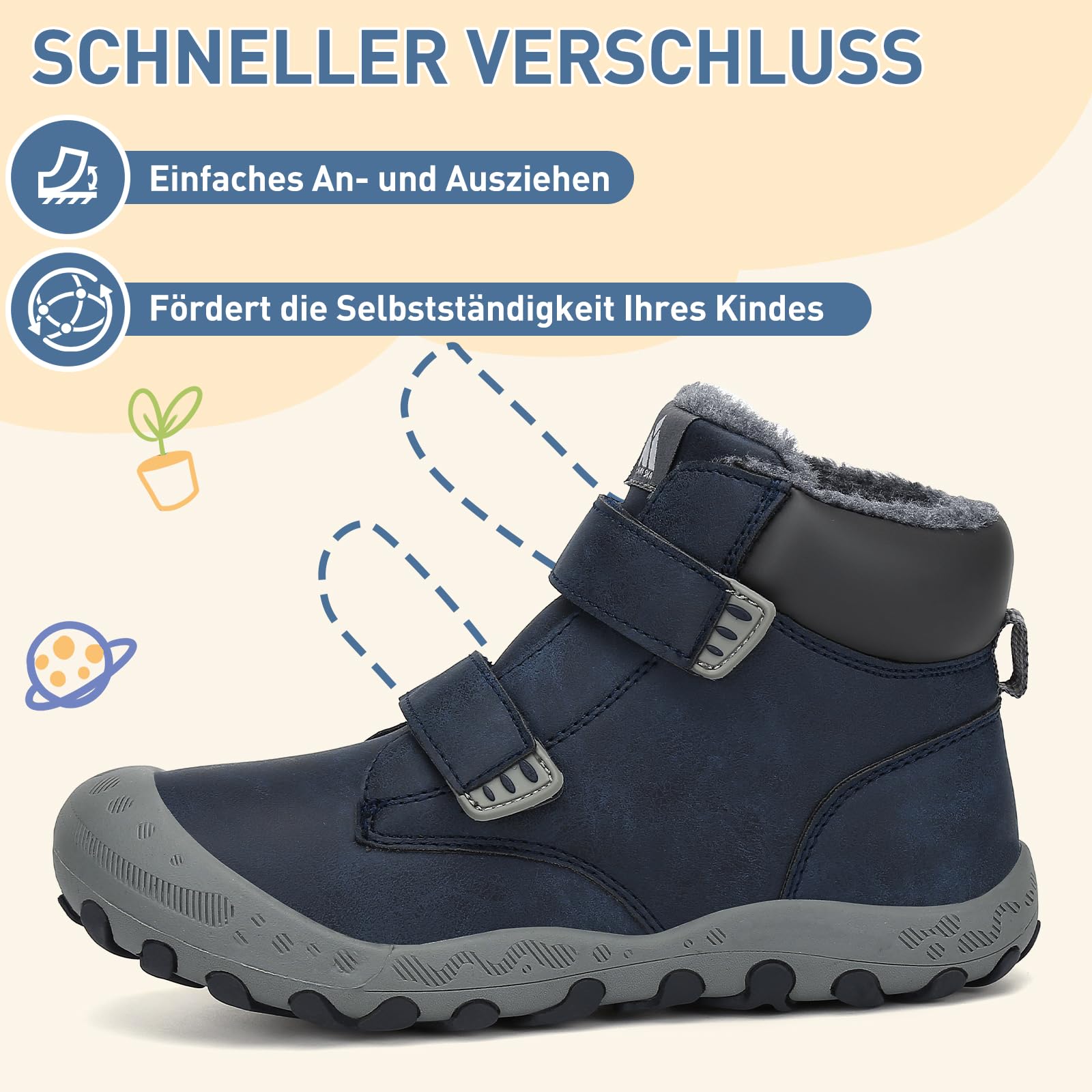 Mishansha Kinder Winterschuhe Mädchen Winterstiefel Jungen Warm Schneestiefel Gefüttert Boots Gr.24-38