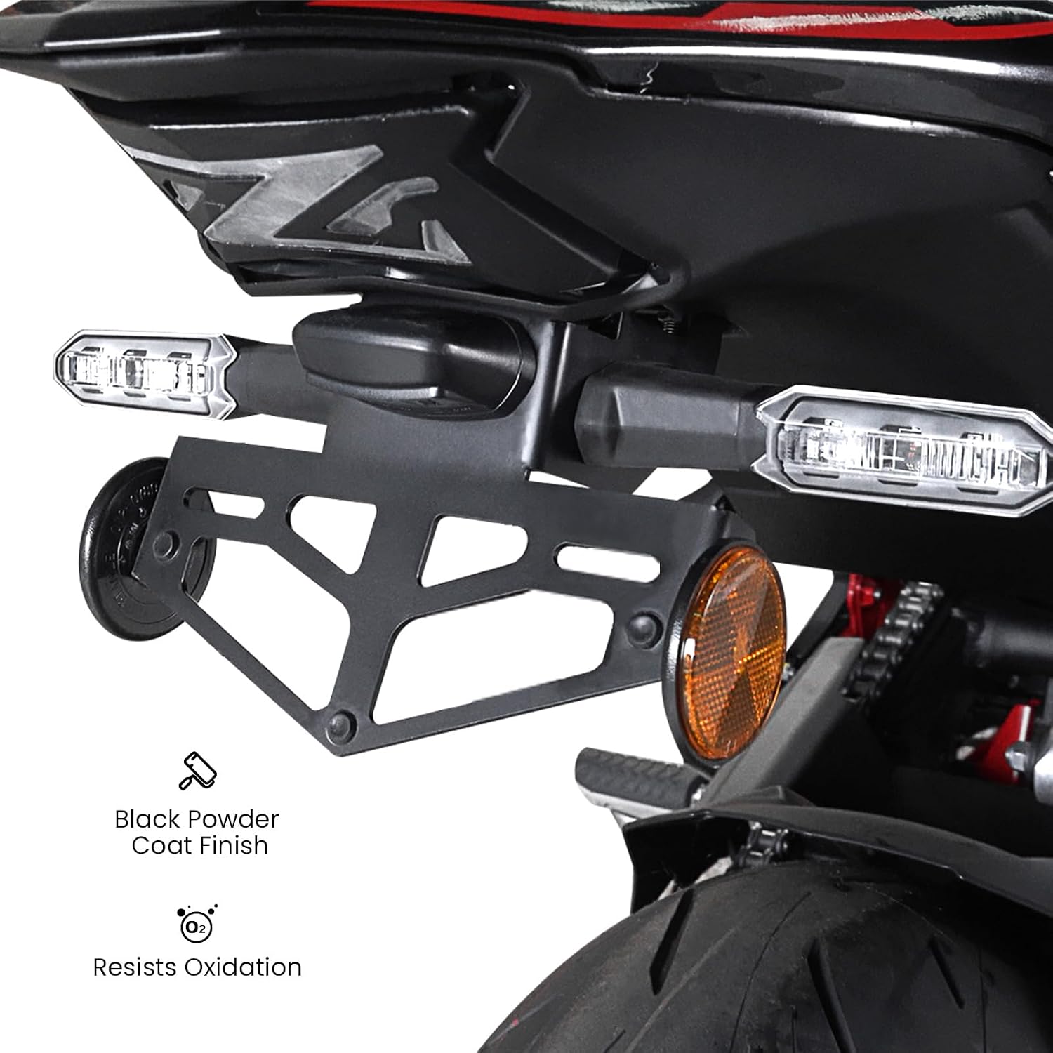 License Plate Bracket for Z900 Fender Eliminator Kit Tail Tidy, Black License Plate Holder Mount for Kawasaki Z900 ABS SE ABS 2017-2024 Accessories