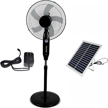 Oscillating Pedestal Fan,Floor Fans/Solar Fans/Camping Fans, Adjustable Height, 3 Speeds, for bedroom, home, office and warehouse, factory, outdoor use, 18"