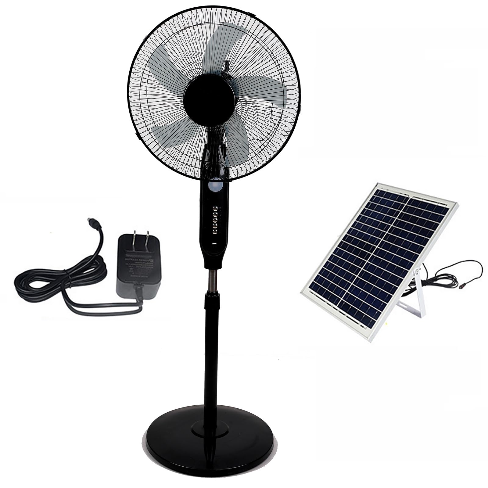 JKJZSALJ Floor Fan,Oscillating Pedestal Fan,S/Solar Fans/Camping Fans,Adjustable Height,3 Speeds,For Bedroom,Home,Office And Warehouse,Factory,Outdoor Use,18"
