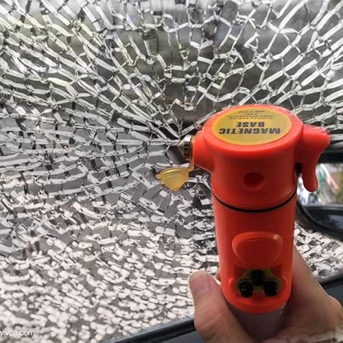 Miniatura 4 de Paquete de 2 linternas de emergencia para automóvil (6 en 1) martillo de seguridad, cortador de cinturón de seguridad, sirena de alarma, linterna