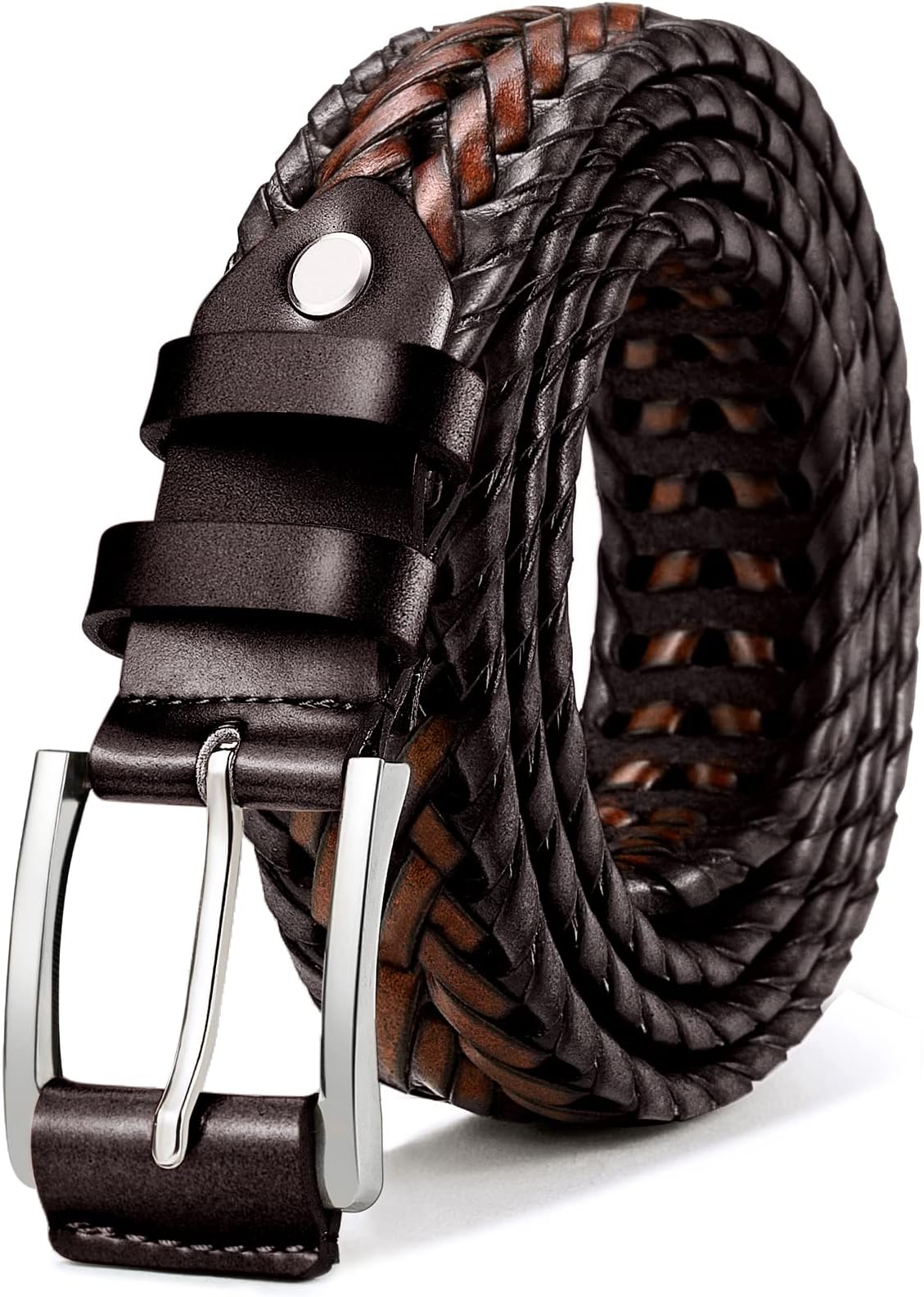 Mens Belts,Leather Woven Braided Belts for Gift Men Casual Jeans Golf