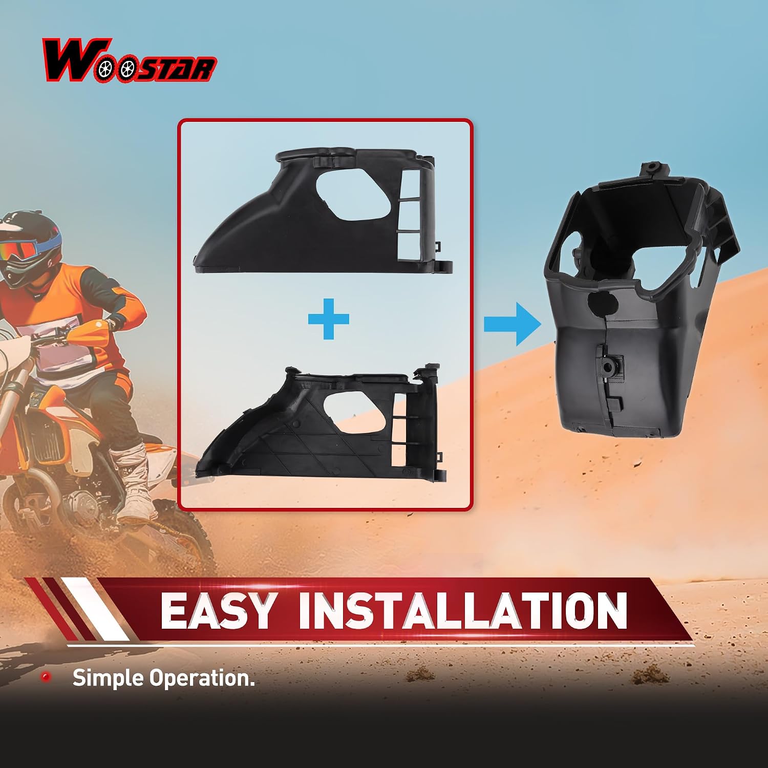 WOOSTAR Air Director Cooling Fan Cover Assembly Replacement for GY6 50cc 60cc 80cc QMB139 Engine ATV Quad 4 Wheeler Go Kart Moped Scooter