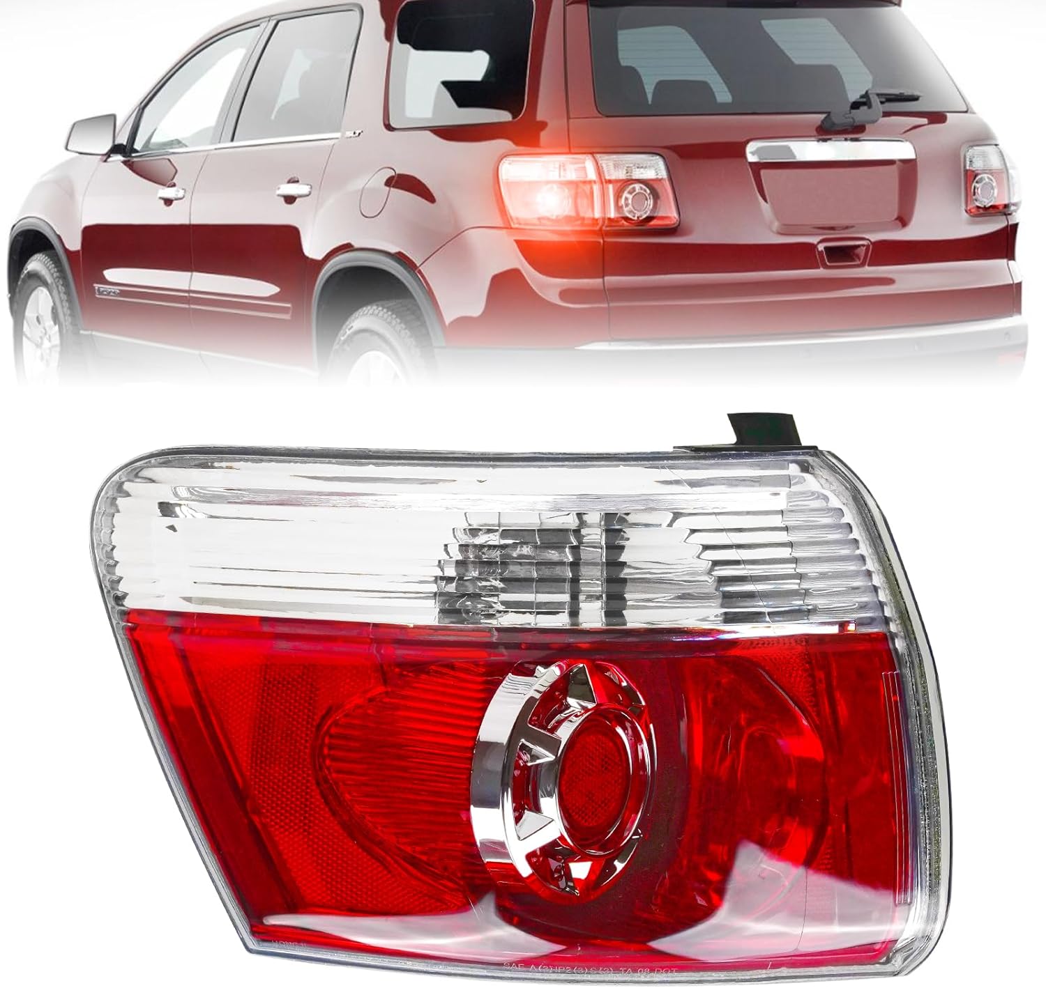 Pair Set LED Tail Lights Driver Left and Passenger Right Side Compatible with 2007-2012 GMC Acadia,Rear Brake Lamps,TailLights With Clear Lens(2 Piece)