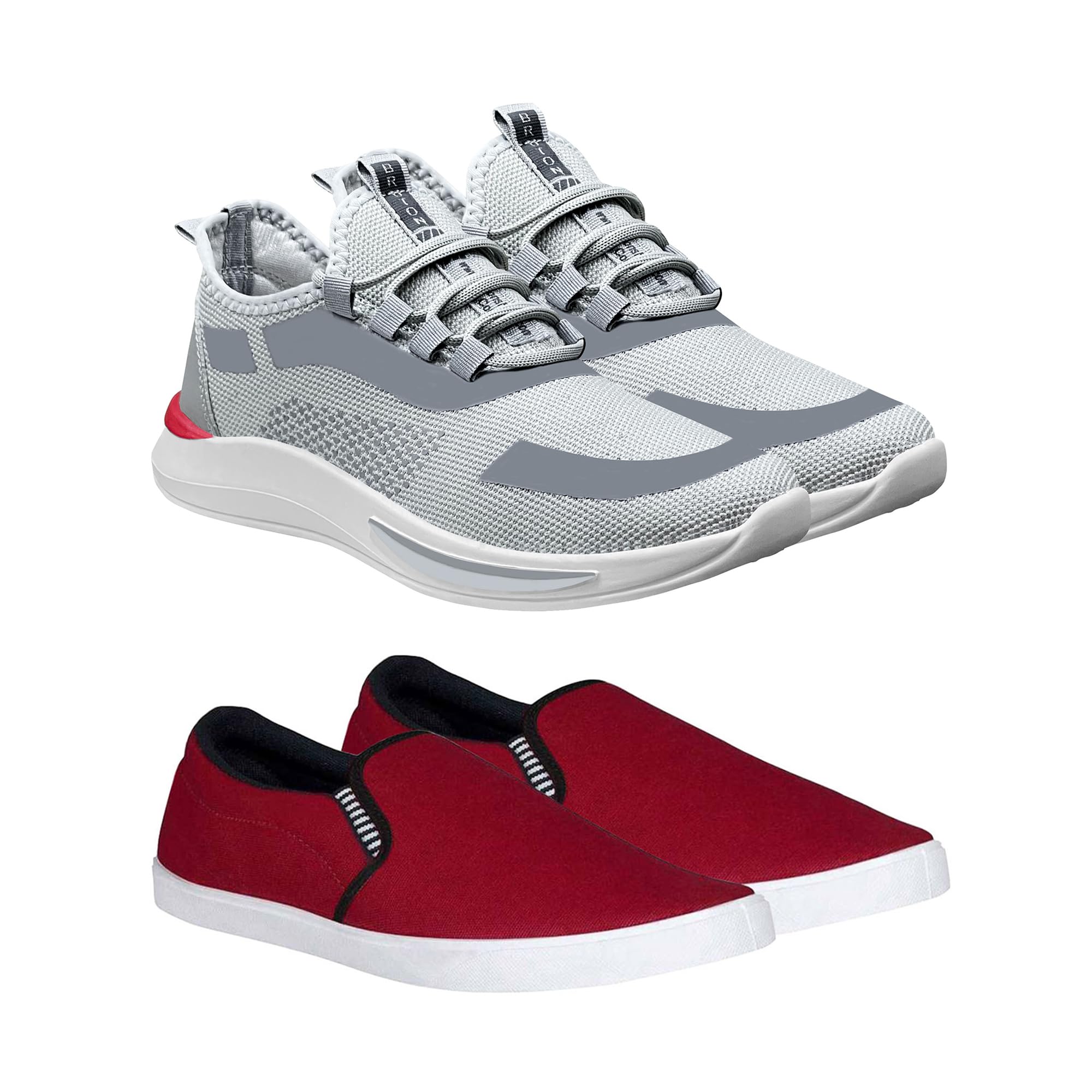 BRUTON Shoes, Mens Sports Shoes, Perfect Sport Shoes & Running Shoes for Mens (Pack of 2 Combo) (Maroon, Numeric_10) (B0B6HN1422) Amazon Price History, Amazon Price Tracker